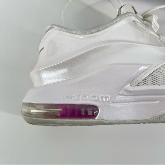 Nike Men’s KD VII PRM Aunt Pearl 706858-176 White/Metallic Gold Sneakers Size 8 - Picture 13 of 17